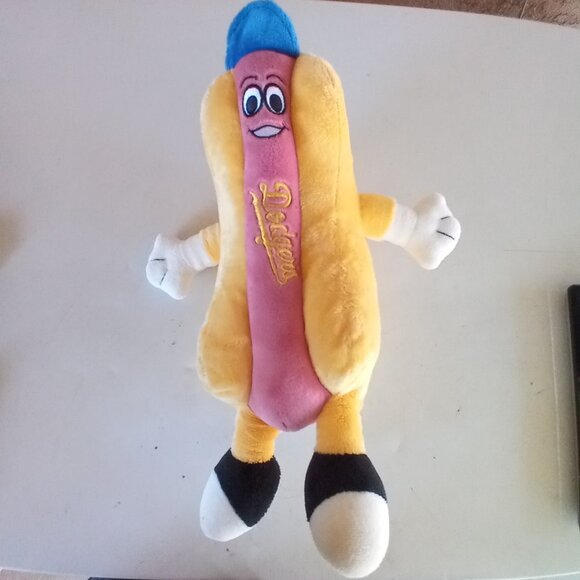 MLB Los Angeles LA Dodgers Hot Dog Plush Toy Mascot Stuffed Animal 2023 12 Inch - Picture 1 of 7
